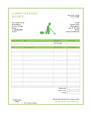 Forms Carpet Cleaning Invoice Template