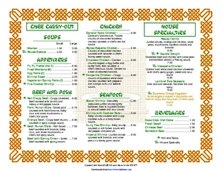 Forms Carryout And Takeout Menu 1