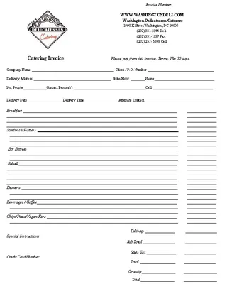 Forms Catering Invoice Template2