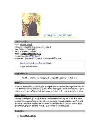 Catering Manager Resume