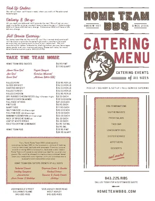 Forms Catering Menu Proposal Template