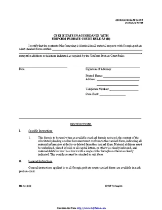 Certificate In Accordance With Uniform Probate Court Rule 5 9D