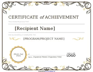 Forms Certificate Of Achievement 1