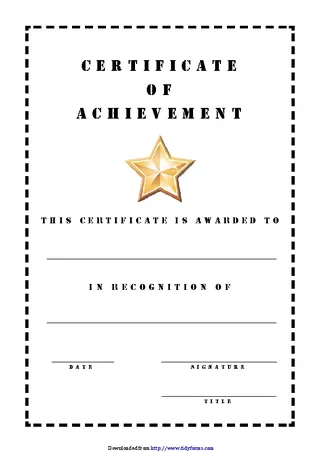 Forms Certificate Of Achievement 2