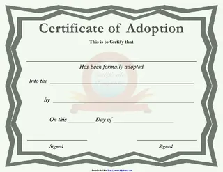 Certificate Of Adoption