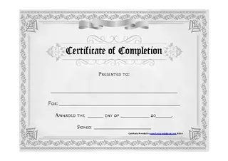 Forms Certificate Of Completion Template Free Download