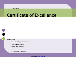 Forms Certificate Of Excellence For Student