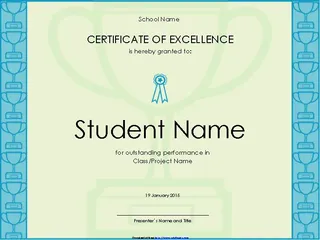 Forms Certificate Of Excellence