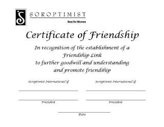 Certificate Of Friendship
