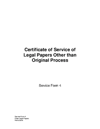 Certificate Of Legal Service Template