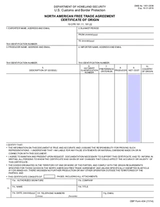 Forms Certificate of Origin Fillable PDF