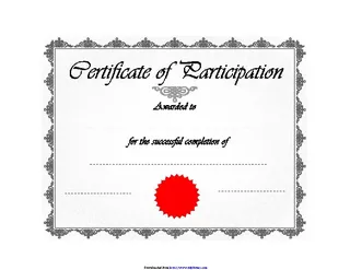 Certificate Of Participation 1