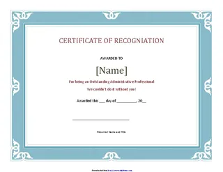 Certificate Of Recognition Template 2