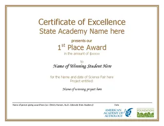 Forms Certificate Of Student Excellence
