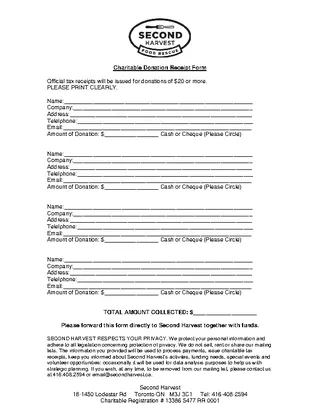 Forms Charitable Donation Receipt Form