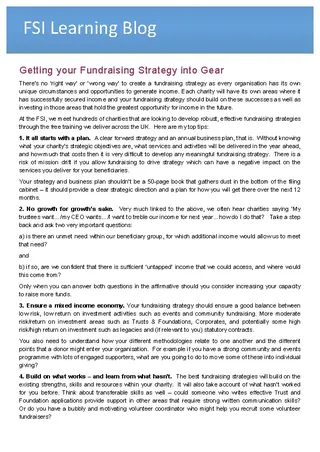 Charity Fundraising Strategy Template