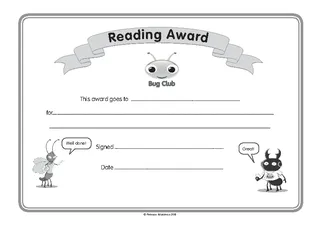 Forms Childrens Reading Certificate Template
