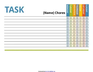 Forms Childs Chore Chart