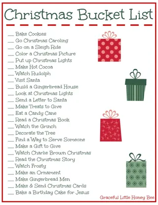 Christmas Bucket List Template