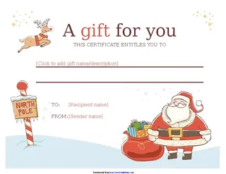 Forms Christmas Gift Certificate Template