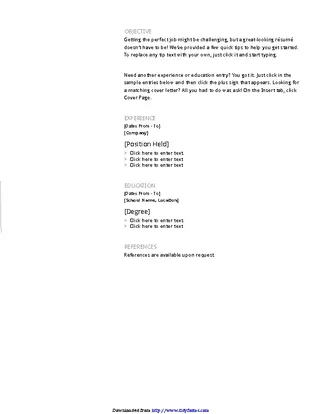 Forms Chronological Resume Simple Design