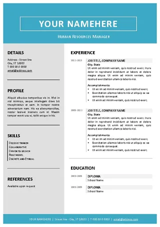 Forms Classic Resume Template