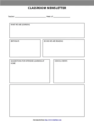 Forms Classroom Newsletter Template 3