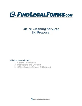 Forms Cleaning Bid Proposal Template
