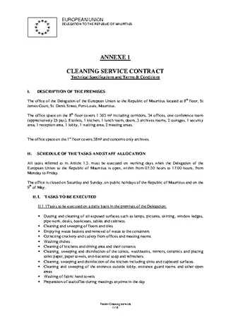 Forms Cleaning Contract Template Pdf