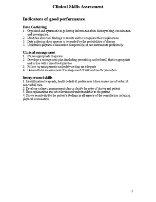 Forms Clinical Skills Assessment Template