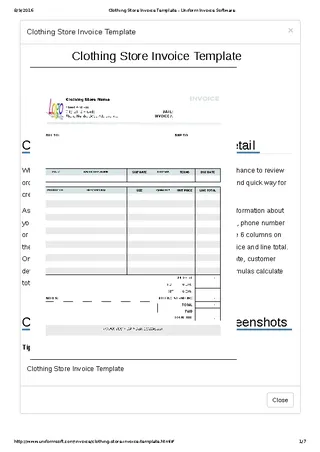 Forms Clothing Store Receipt Template
