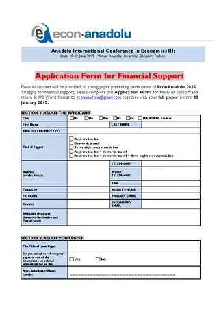 Club Application Form For Financial Support Sample Download