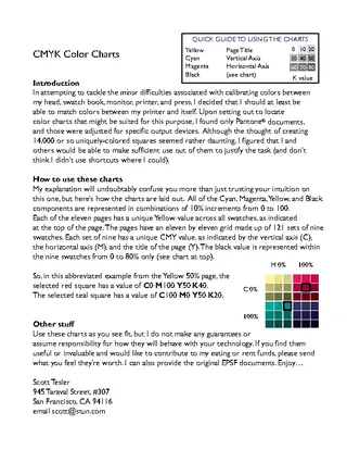 Forms Cmyk Color Charts
