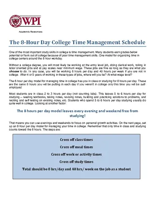 Forms College Daily Time Schedule