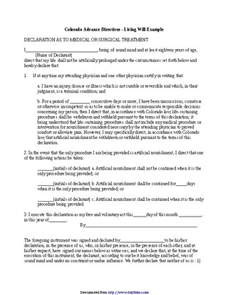 Forms Colorado Advance Medical Directive Form 3