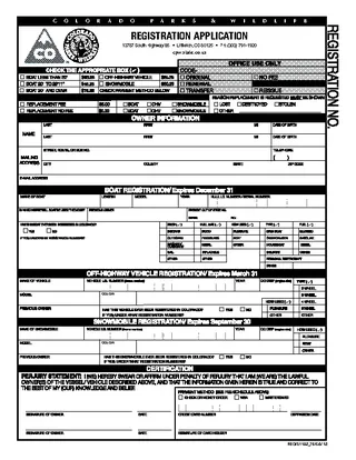 Colorado Boat Registration Form