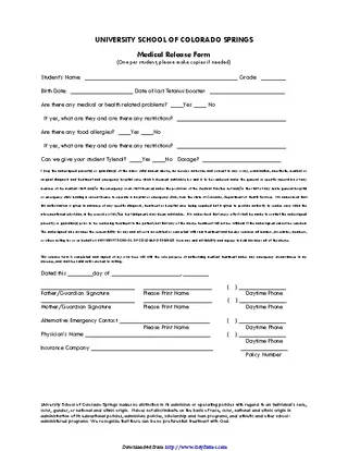 Forms Colorado Medical Release Form 2