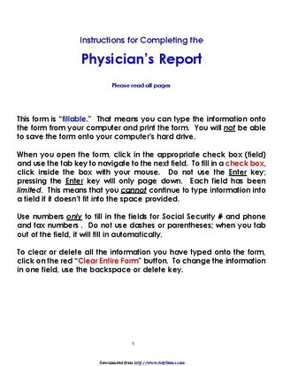 Colorado Physicians Report Form