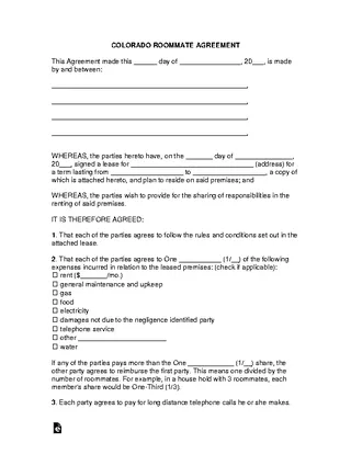 Colorado Roommate Lease Agreement