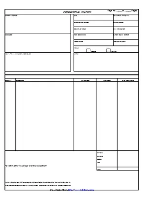 Forms Commercial Invoice Template 3