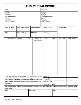 Forms Commercial Invoice