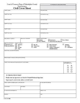 Forms Common Court Civil Cover Sheet