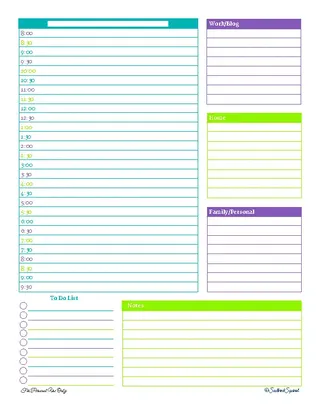 Forms Common Personalized Daily Planner