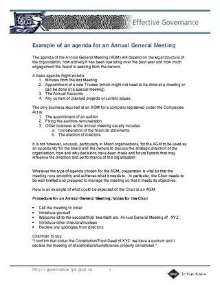 Forms Company Annual General Meeting Agenda Template