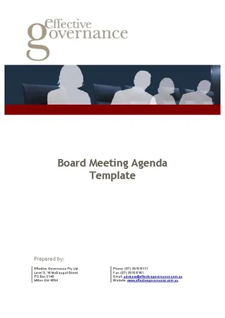 Company Board Meeting Agenda Template