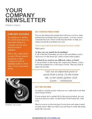 Forms Company Newsletter 1