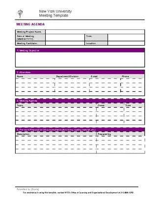 Forms Company Project Meeting Agenda Template