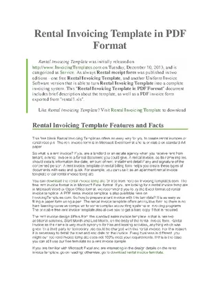 Forms Company Rental Invoice Template