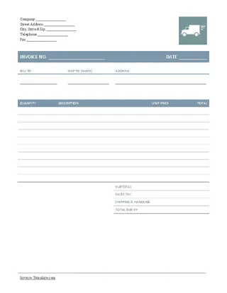 Forms Company Trucking Invoice Template