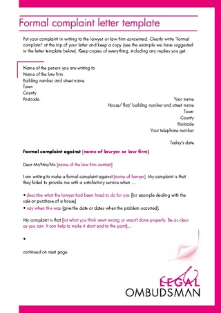 Forms Complaint Letter Example